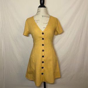 Pacsun Yellow Buttoned Dress